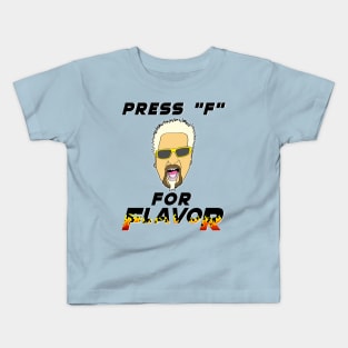 Press F for flavor spicy chef meme flames Kids T-Shirt